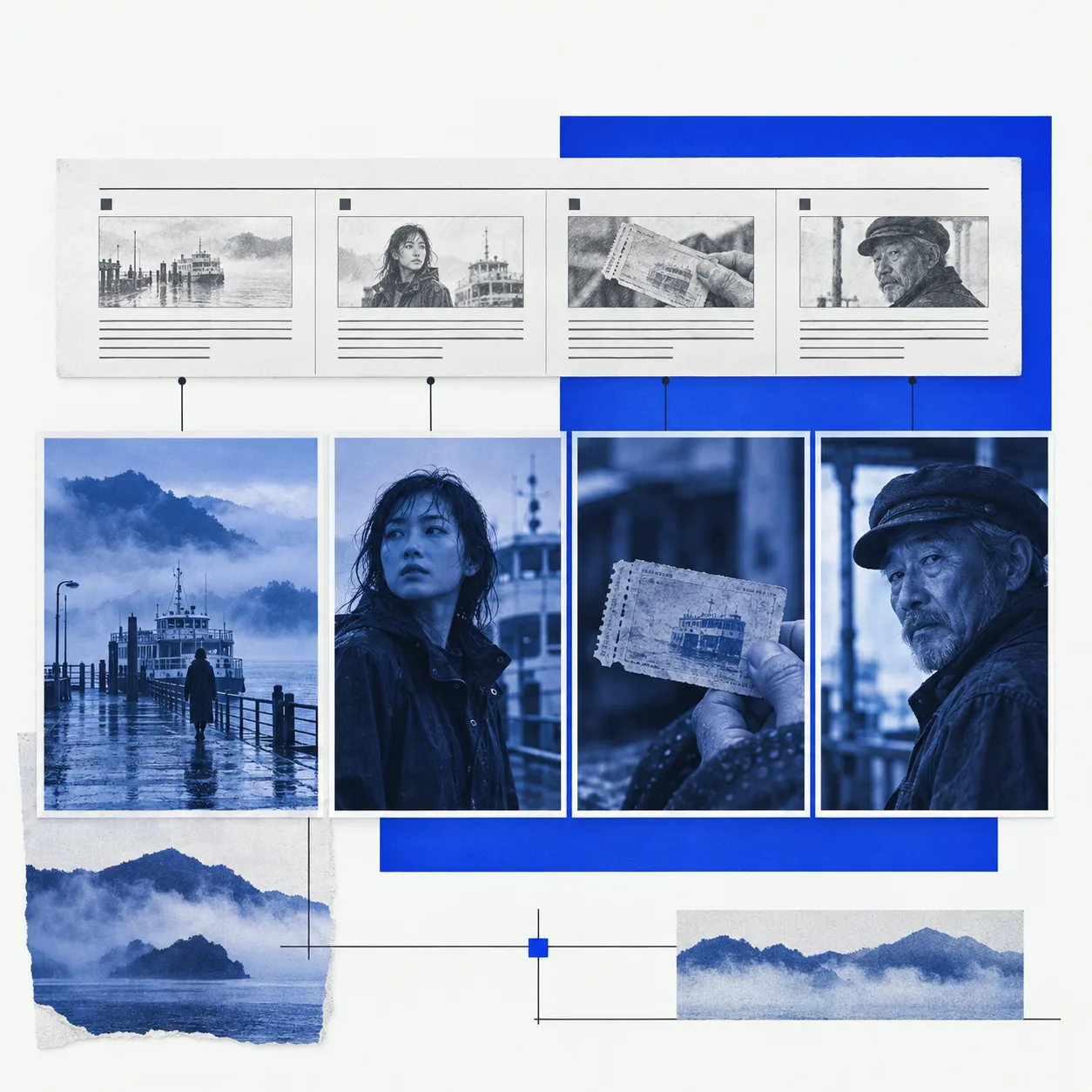 场景与连续分镜画面组成的工作流程